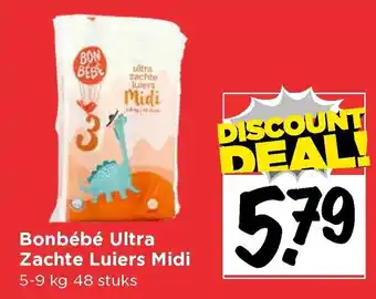 Vomar Voordeelmarkt Bonbebe Ultra Zachte Luiers Midi 5-9 kg aanbieding