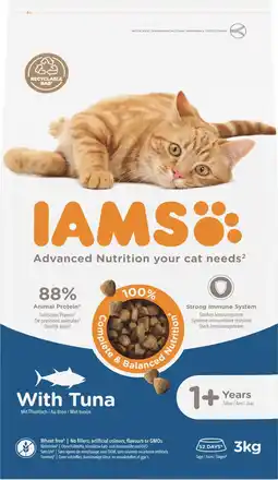 Intratuin IAMS kattenbrokken adult vis 3 kg aanbieding