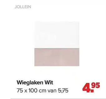 Baby-Dump Jollein wieglaken wit 75 X 100 cm aanbieding