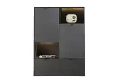 Xooon Elements, Highboard 90 Cm. - 2-Deuren + 1-Lade + 2-Niches + Led - Onyx aanbieding