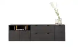 Xooon Elements, Dressoir 210 Cm. - 3-Deuren + 2-Laden + 3-Niches + Led - Onyx aanbieding