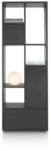 Xooon Lugana, Roomdivider 76 Cm - 2-Deuren + 1-Lade + 5-Niches - Onyx aanbieding