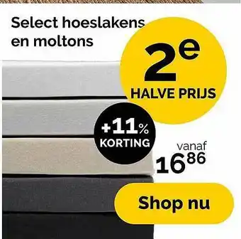 Beter Bed Select Hoeslakens En Moltons +11% Korting aanbieding