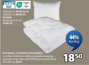 Jysk KVITEKOLL SYNTHETISCH DEKBED aanbieding