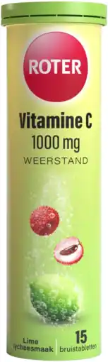 De Online Drogist Roter Vitamine C 1000mg Weerstand Lime Lychee Bruistabletten aanbieding