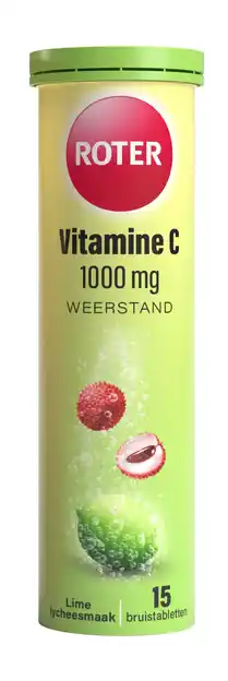 De Online Drogist Roter Vitamine C 1000mg Weerstand Lime Lychee Bruistabletten aanbieding