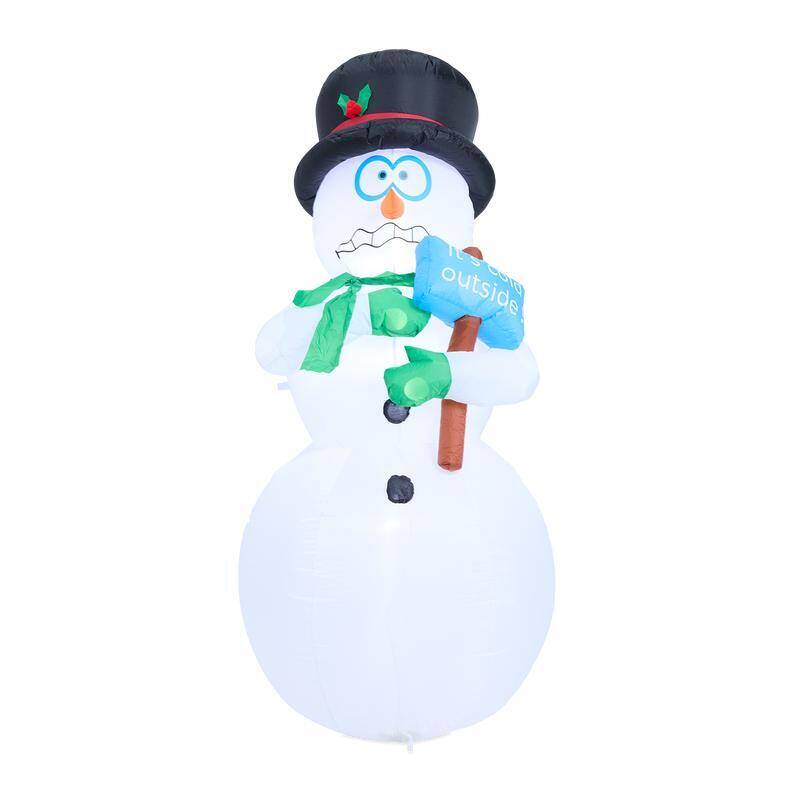 1,82 m sneeuwpop opblaasbare kerstdecoratie, verbeterde kerstdecoratie, opblaasbare sneeuwpop met roterende ledlampjes voor binnen en buiten, binnenplaats, tuin, kerstdecoratie