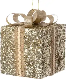 Intratuin Intratuin kerst ornament Lahja cadeau crème 6 x 6 x 8,5 cm aanbieding