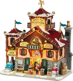 Intratuin Lemax Santa's Wonderland kersthuisje north pole outfitters (kledingwinkel) 14,5 x 23,5 x 24,7 cm aanbieding