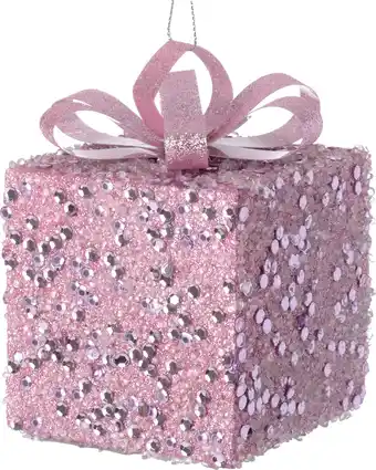 Intratuin Intratuin kerst ornament Lahja cadeau roze 6 x 6 x 8,5 cm aanbieding