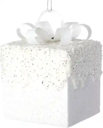 Intratuin Intratuin kerst ornament Lahja cadeau wit 6 x 6 x 8,5 cm aanbieding