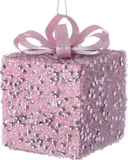 Intratuin Intratuin kerst ornament Lahja cadeau roze 8 x 8 x 12 cm aanbieding