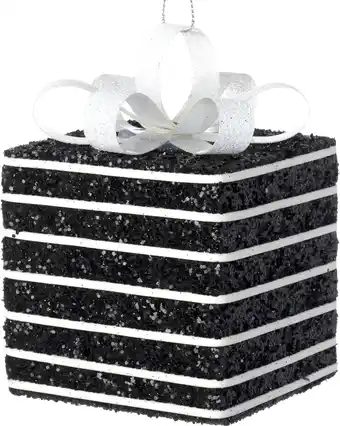 Intratuin Intratuin kerst ornament Lahja cadeau zwart / wit 6 x 6 x 8,5 cm aanbieding