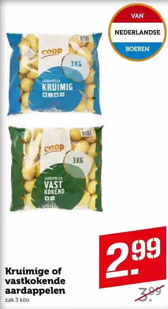 Coop Kruimige of vastkokende aardappelen 3 kilo aanbieding