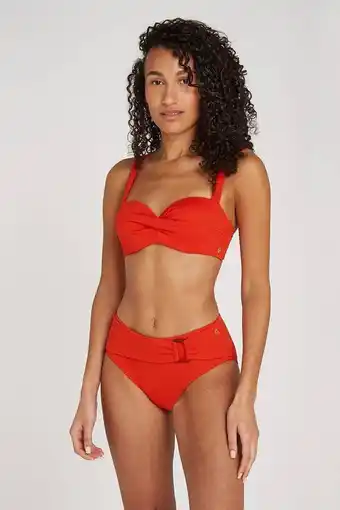 Wehkamp ten Cate Beach TC WOW voorgevormde beugel bikinitop met textuur rood aanbieding