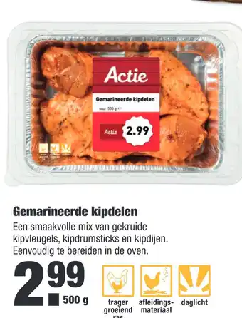 ALDI Gemarineerde kipdelen 500 gram aanbieding