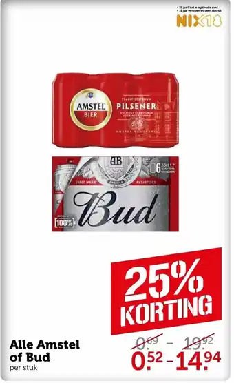 Coop Alle Amstel of Bud aanbieding