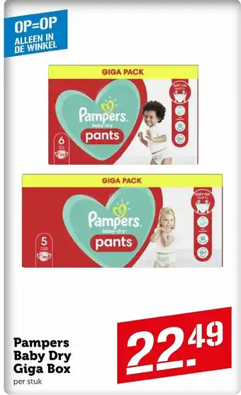 Coop Pampers Baby Dry Giga Box aanbieding