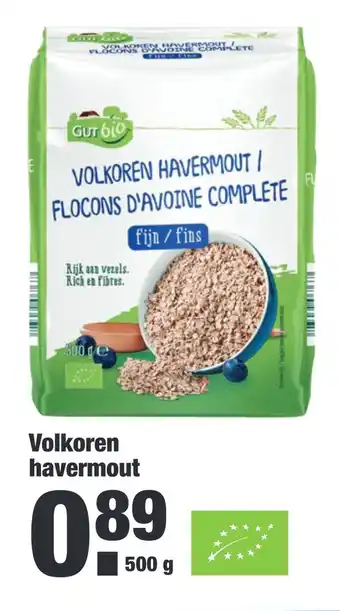 ALDI Volkoren havermout 500 gram aanbieding