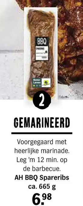 Albert Heijn AH Bbq spareribs 665g aanbieding