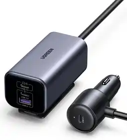 Amazon UGREEN 150W GaN sigarettenaansteker USB PD3.1 autolader USB C 4-poorts sigarettenaanstekerverdeler compatibel met MacBook Pro aanbieding