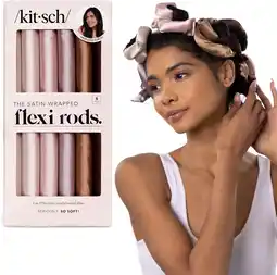 Amazon Kitsch Heatless haarkrultang - met satijn bedekte hitteloze haarkrulspelden voor lang haar | Flexi-staven voor hitteloze krul aanbieding
