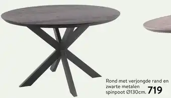 Profijt Meubel Rond met verjongde rand en zwarte metalen aanbieding