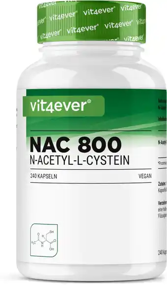 Amazon NAC - N-Acetyl L-Cysteïne 180 capsules met elk 800 mg - 6 maanden voorraad - Veganistisch - Hooggedoseerd - Topkwaliteit aanbieding