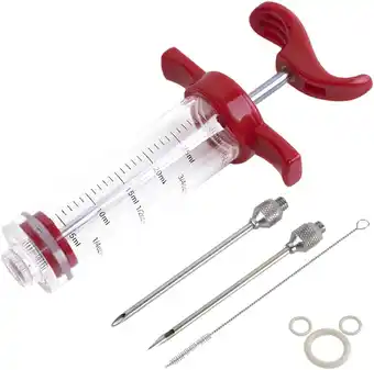 Amazon Ofargo Plastic Vlees Injector, Marinade Injector voor Vlees, Met 2 Marinade Injector naalden Voor Vlees, Kalkoen, Kip, 30 ml/ aanbieding