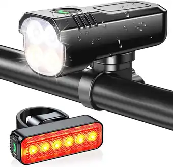 Amazon Babacom Led-fietsverlichting [8+6 modi & koplamp + astigmatisme] fietslicht voor en achter, 1300 lumen aluminium fietsverlich aanbieding