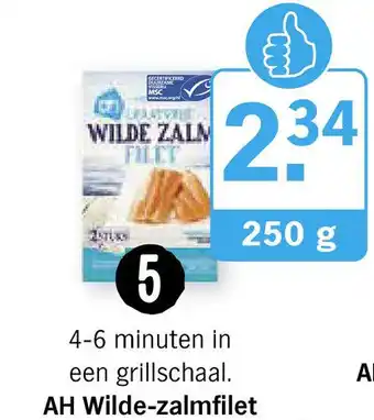 Albert Heijn AH wilde-zalmfilet 250g aanbieding