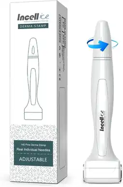 Amazon Dermastempel met 140 Derma Micronaalden, medisch roestvrij staal, tegen rimpels, striae, haargroei, anti-aging, celregenerati aanbieding