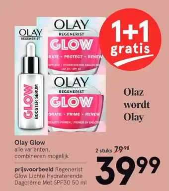 Etos Olay glow 50ml aanbieding