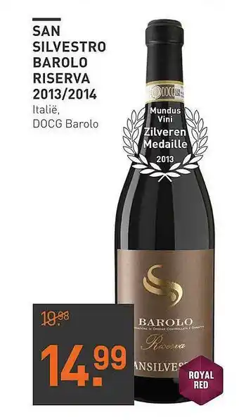 Gall & Gall San Silverstro Barolo Riserva 2013-2014 Italië, DOCG Barolo aanbieding