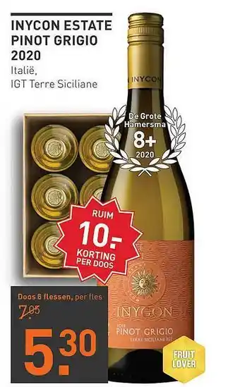 Gall & Gall Inycon Estate Pinot Grigio 2020 Italië, IGT Terre Siciliane aanbieding