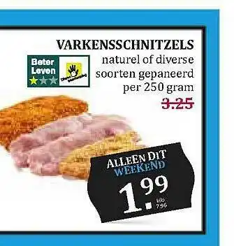 Boon`s Markt Varkensschnitzels Naturel Of Diverse Soorten Gepaneerd aanbieding