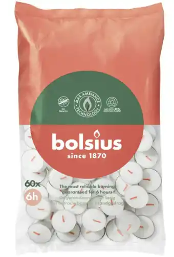 De Online Drogist Bolsius Theelicht Wit 6 Uur aanbieding
