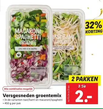 Lidl Versgesneden Groentemix 2 pakken aanbieding