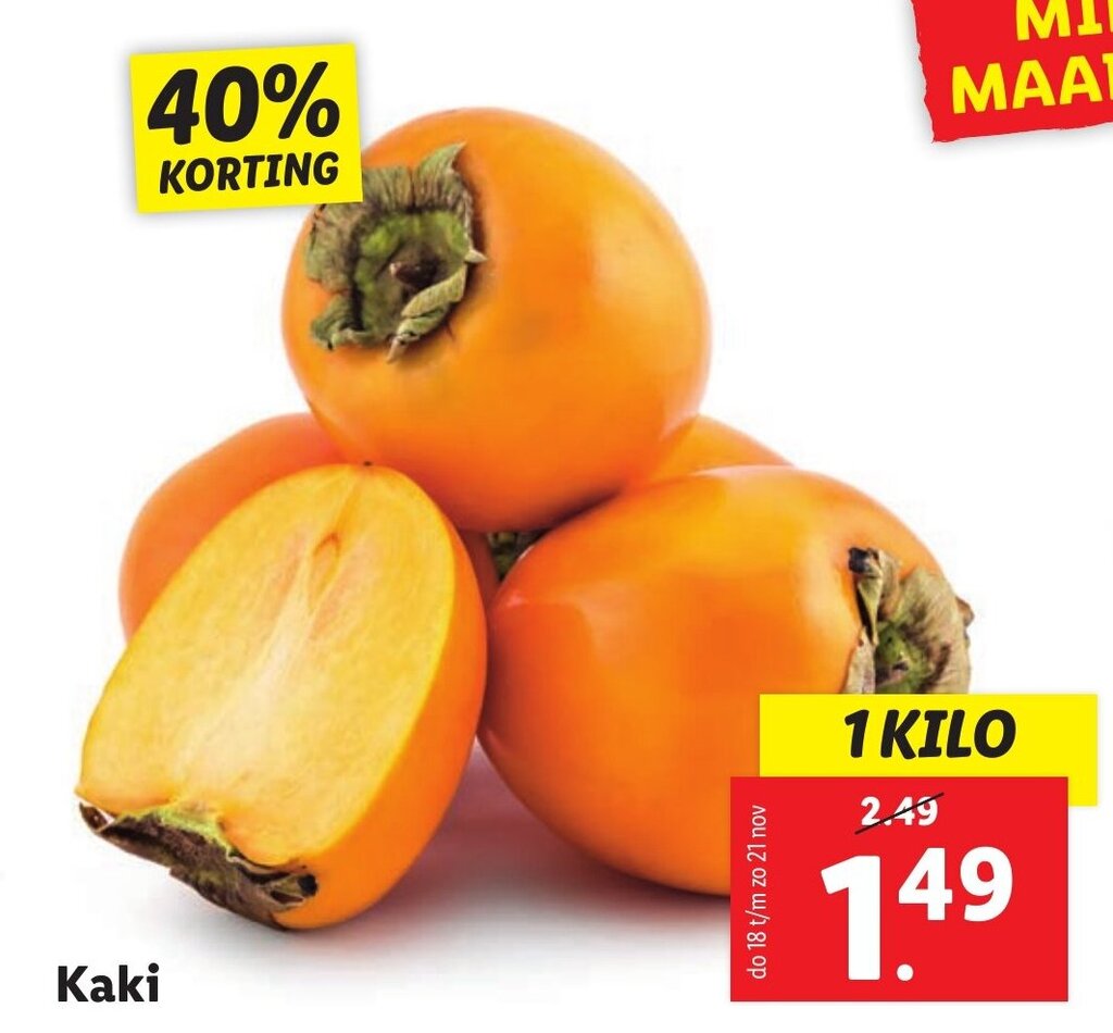 Kaki 1 kilo aanbieding bij Lidl
