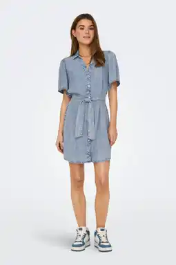Wehkamp ONLY spijker blousejurk light blue denim aanbieding