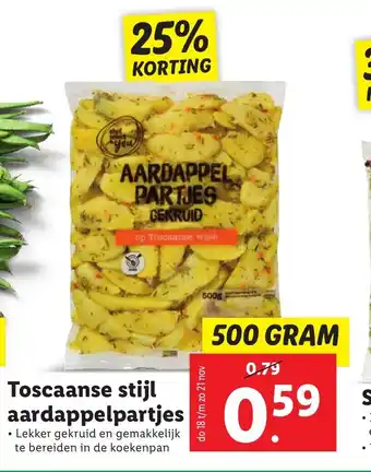 Lidl Toscaanse Stijl Aardappelpartjes 500 gram aanbieding