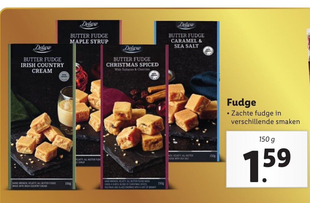 Fudge 150g aanbieding bij Lidl