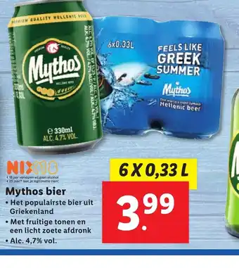 Lidl Mythos Bier 6 x 0,33L aanbieding