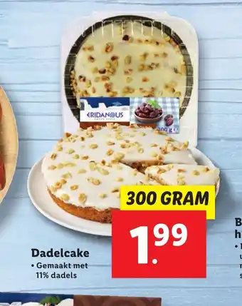 Lidl Dadelcake 300 gram aanbieding