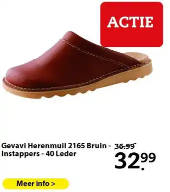 Boerenbond Gevavi Herenmuil 2165 Bruin - Instappers - 40 Leder aanbieding