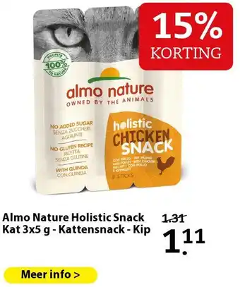 Boerenbond Almo Nature Holistic Snack Kat 3x5 g - Kattensnack - Kip aanbieding