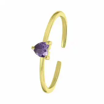 Lucardi Zilveren goldplated ring Love month stone hart aanbieding