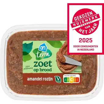 Albert Heijn AH Terra Plantaardig zoet op brood amandel rozijn aanbieding