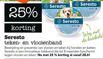 Dierspecialist Seresto teken- en vlooienband aanbieding