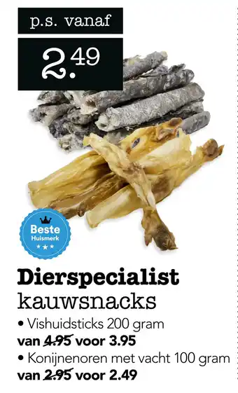 Dierspecialist Dierspecialist kauwsnacks 100gram aanbieding